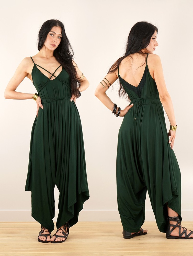 Kombinezony Długi Toonzshop Topäaz Loose And Reversible Strappy Jumpsuit Damskie Zielone | KXCDF-6392