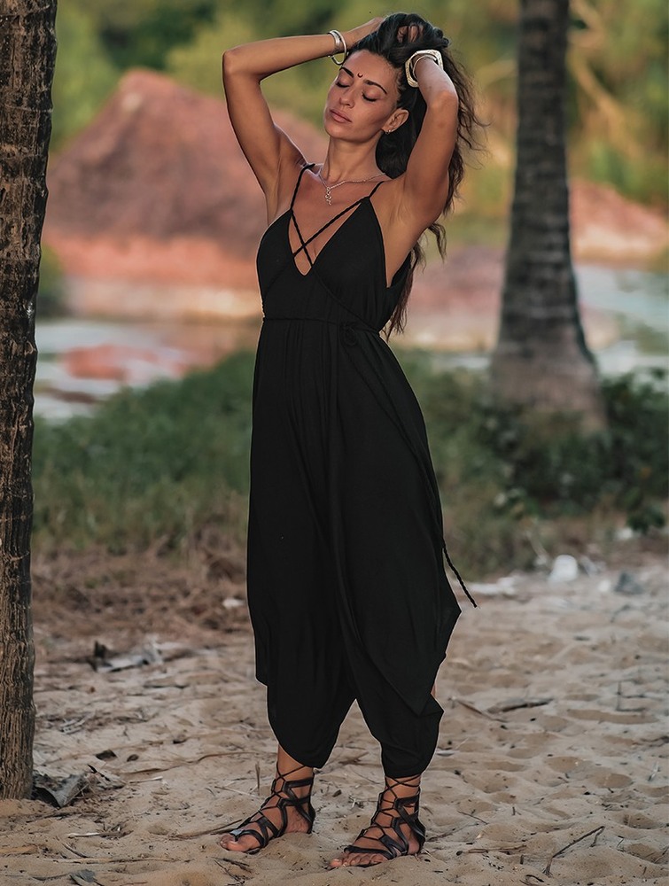 Kombinezony Długi Toonzshop Topäaz Loose And Reversible Strappy Jumpsuit Damskie Czarne | SWEYU-4670