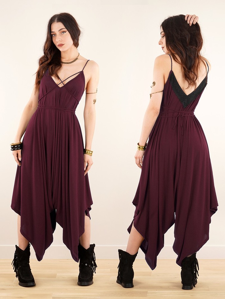 Kombinezony Długi Toonzshop Topäaz Loose And Reversible Strappy Jumpsuit Damskie Wine | VIKTO-4832