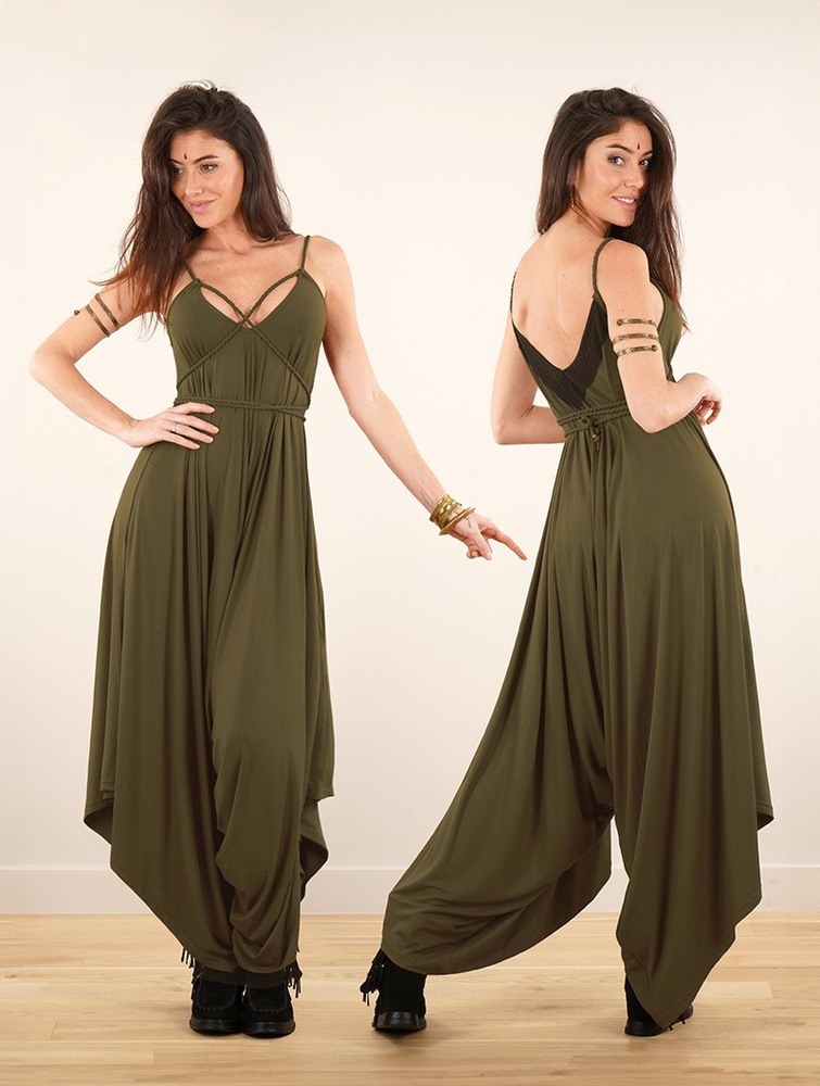 Kombinezony Długi Toonzshop Topäaz Loose And Reversible Strappy Jumpsuit Damskie Khaki | RSJBD-7916