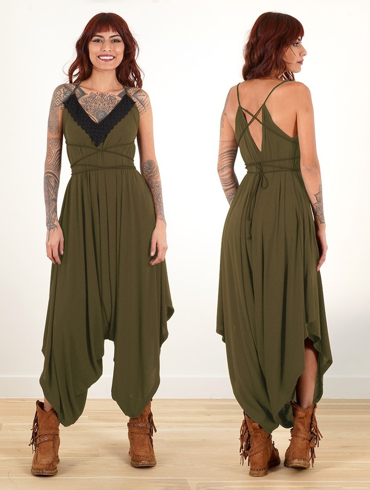 Kombinezony Długi Toonzshop Topäaz Loose And Reversible Strappy Jumpsuit Damskie Khaki | RSJBD-7916