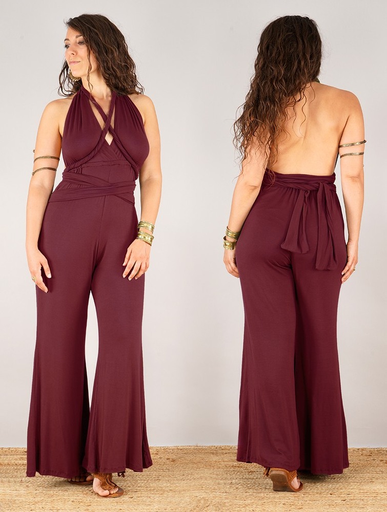 Kombinezony Długi Toonzshop Wakiza Infinity Jumpsuit Damskie Wine | QZKDL-2548