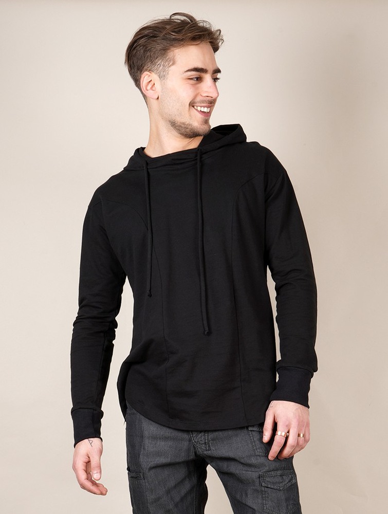 Koszula Toonzshop Aldaron Hooded Long Sleeve Shirt Męskie Czarne | PJNFK-5938