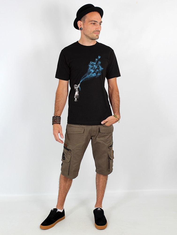 Koszulka Toonzshop Flying Medusa Printed Short Sleeve T-shirt Męskie Czarne | DCESA-8956