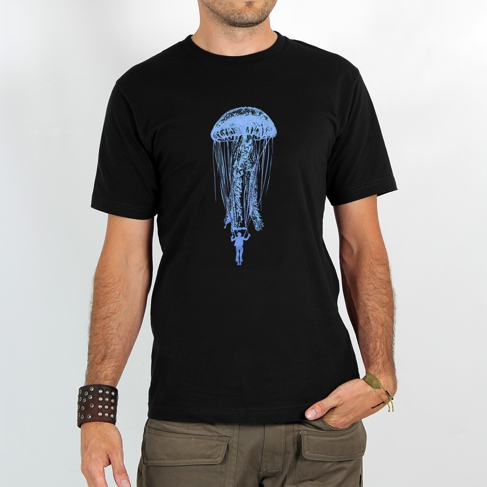 Koszulka Toonzshop Medusa Parachute Printed Short Sleeve T-shirt Męskie Czarne | PRKHL-2913