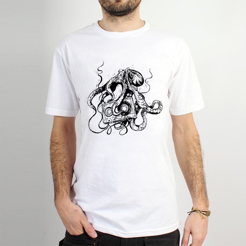 Koszulka Toonzshop Octopus K7 Printed Short Sleeve T-shirt Męskie Białe | UORXM-6172