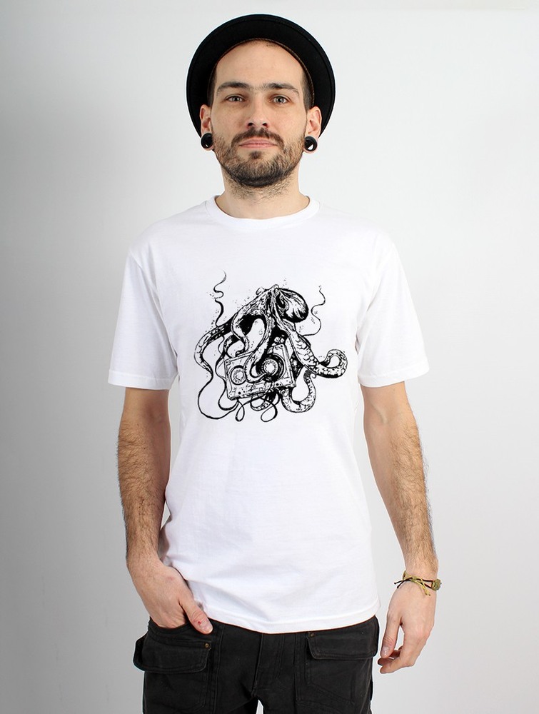 Koszulka Toonzshop Octopus K7 Printed Short Sleeve T-shirt Męskie Białe | UORXM-6172