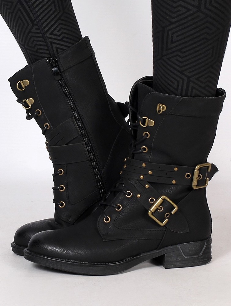 Kozaki Toonzshop Menaka Boots Damskie Czarne | JNTMA-9508