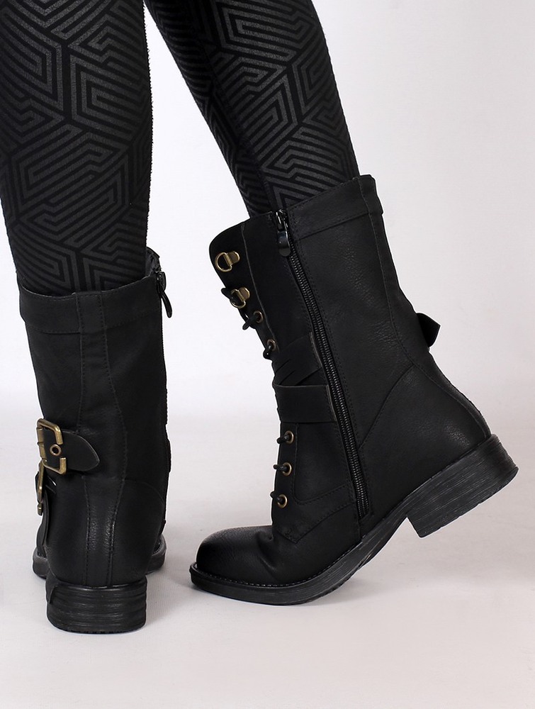 Kozaki Toonzshop Menaka Boots Damskie Czarne | JNTMA-9508