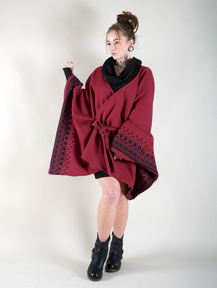 Kurtki Toonzshop Melian Kimono Jacket Damskie Wine | YOERH-4605