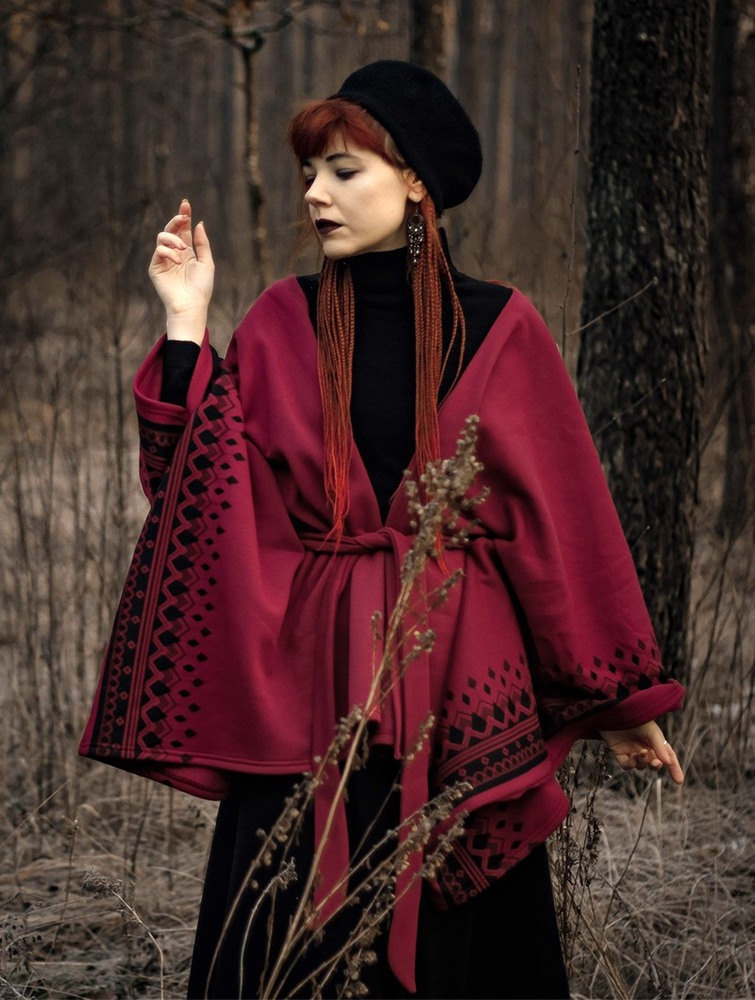 Kurtki Toonzshop Melian Kimono Jacket Damskie Wine | YOERH-4605