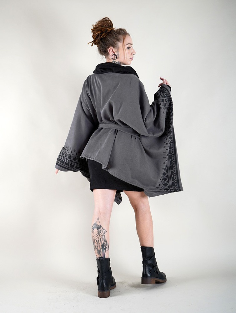 Kurtki Toonzshop Melian Kimono Jacket Damskie Szare | DLYKO-7621