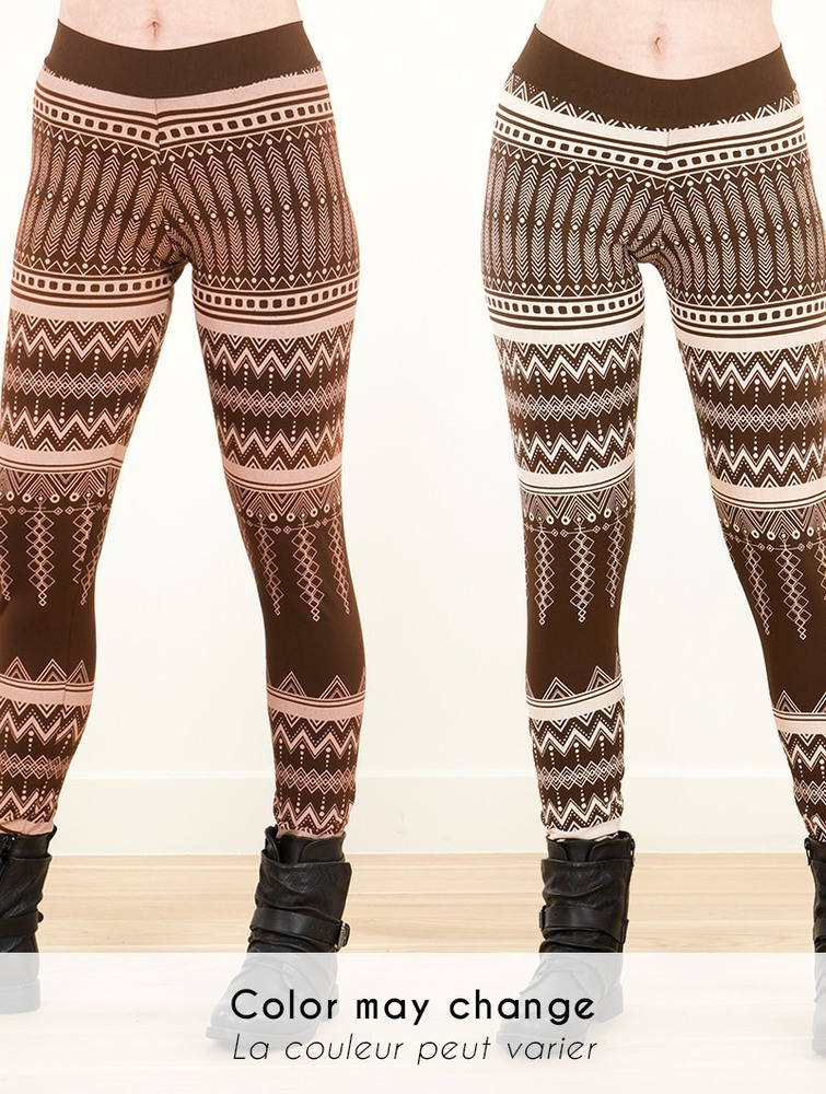 Legginsy Toonzshop Rinjidef Aztec Printed Long Leggings Damskie Brązowe Beżowe | EBOYA-6958