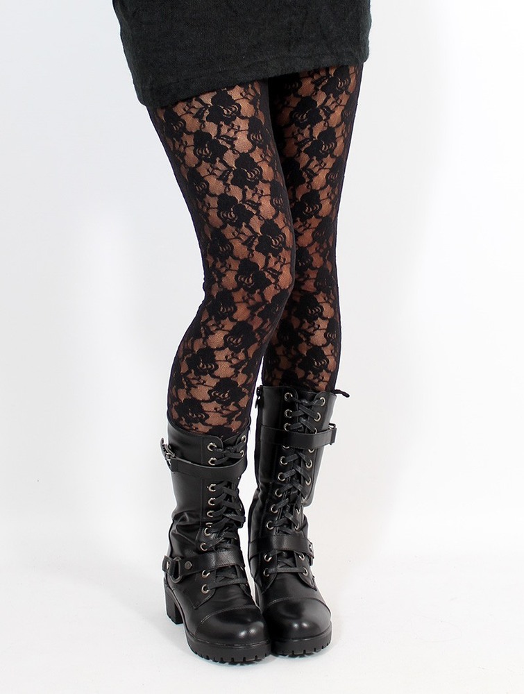 Legginsy Toonzshop Yaö-kö Lace Long Leggings Damskie Czarne | RJDVI-8917