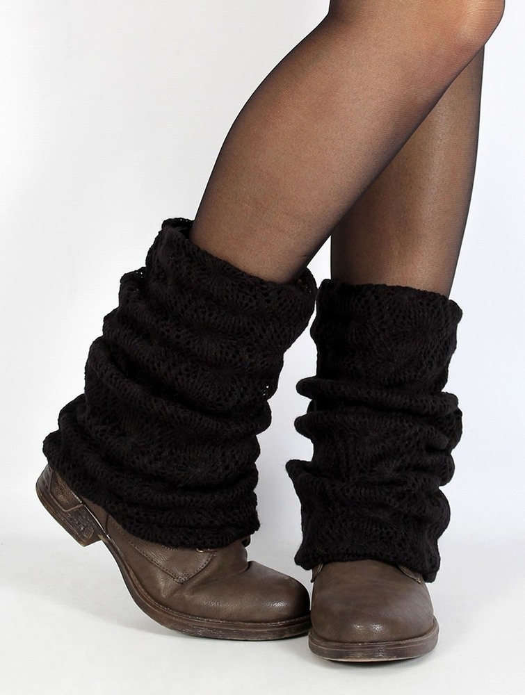 Legwarmer Toonzshop Naïlae Crochet Legwarmers Damskie Czarne | KHIDQ-5897