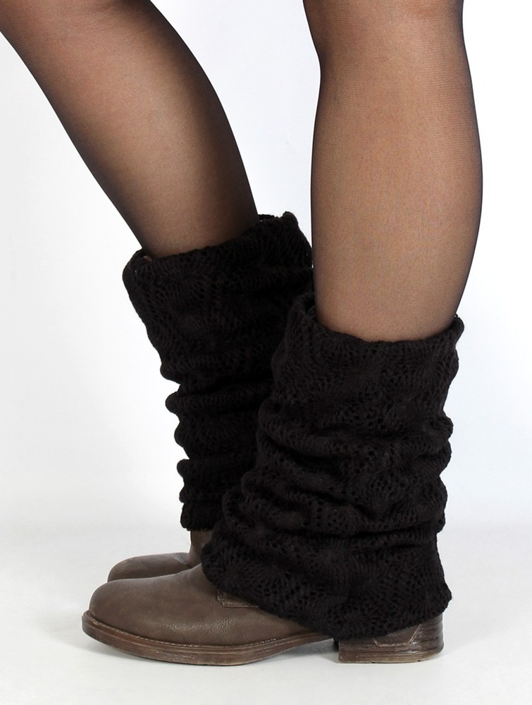 Legwarmer Toonzshop Naïlae Crochet Legwarmers Damskie Czarne | KHIDQ-5897