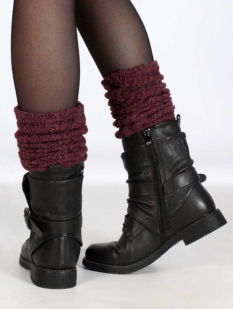 Legwarmer Toonzshop Naïlo Crochet Legwarmer Damskie Wine | FKBLO-0723