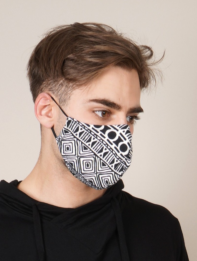 Mask & Facewear Toonzshop Face Mask With Ethnic Prints Damskie Czarne Białe | LTEQB-1729