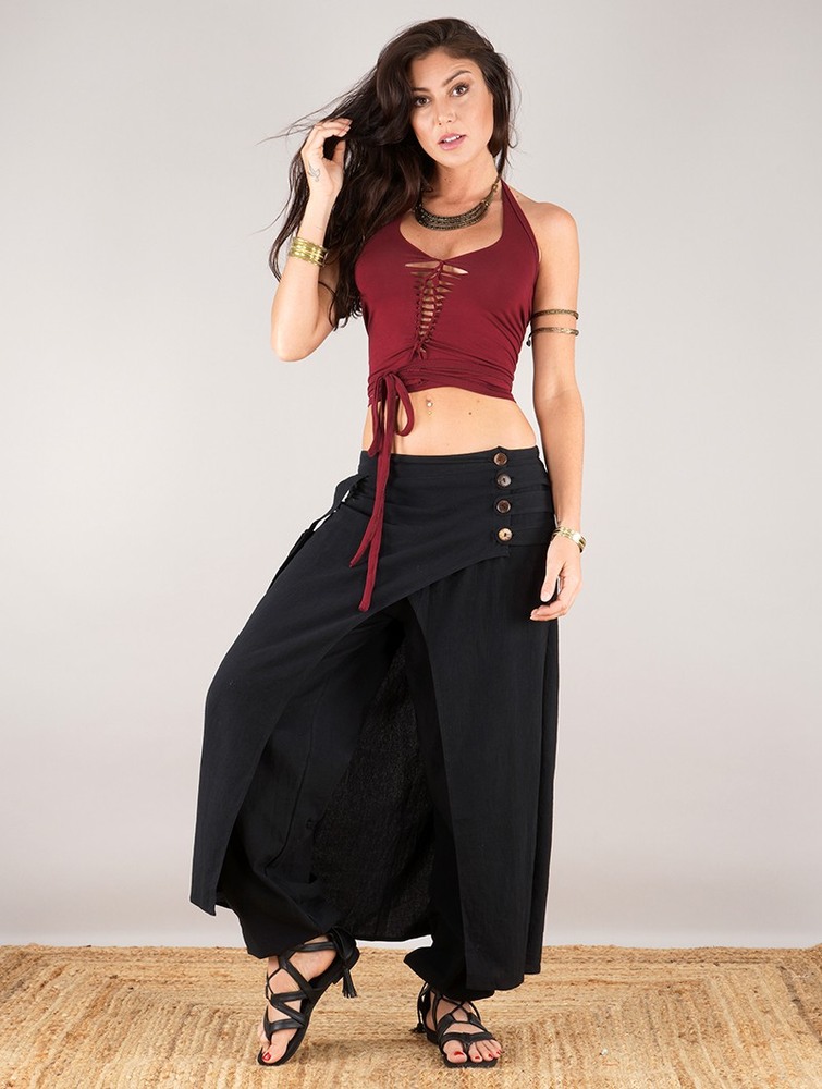 Najfatalniejszy Toonzshop Afra Crop Top Damskie Wine | CYWZF-9623