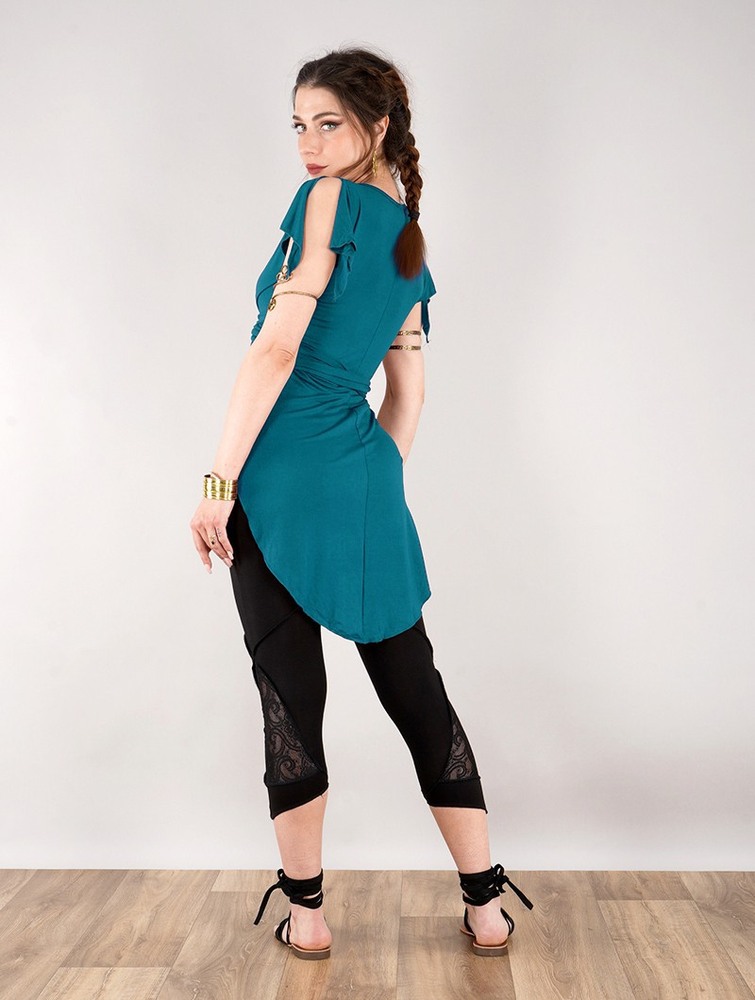 Najfatalniejszy Toonzshop Chainat Tunic Top Damskie Teal | DJRQH-8657