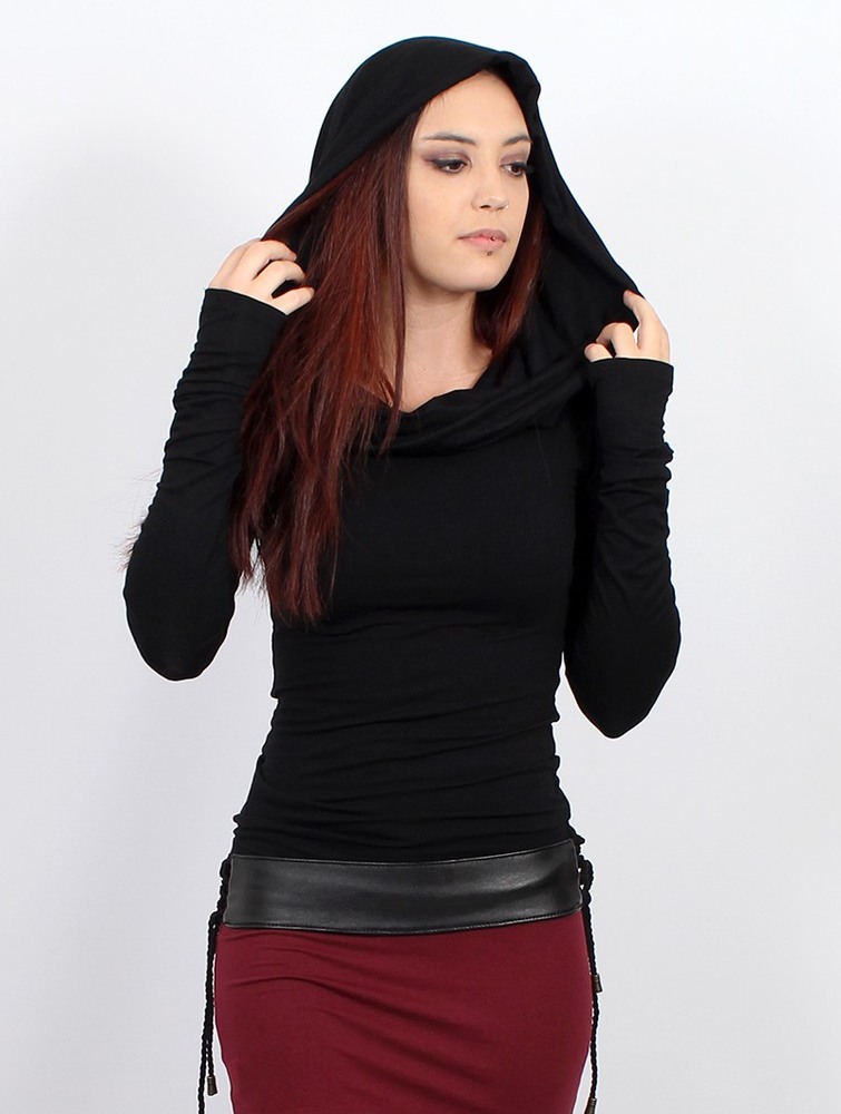 Najfatalniejszy Toonzshop Chryzz Long Sleeve Top Damskie Czarne | VQLEM-6035