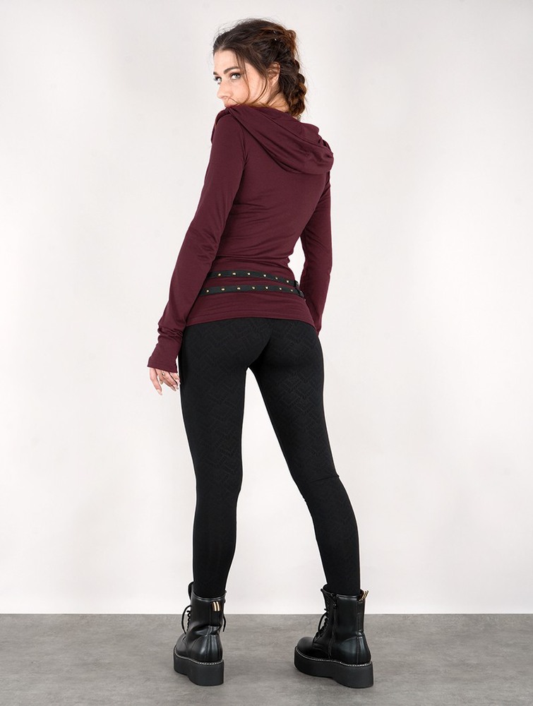 Najfatalniejszy Toonzshop Chryzz Long Sleeve Top Damskie Wine | SRUNP-6538