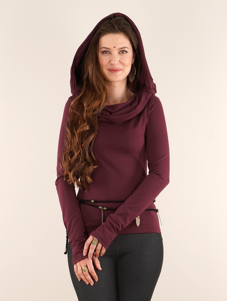 Najfatalniejszy Toonzshop Chryzz Long Sleeve Top Damskie Wine | SRUNP-6538