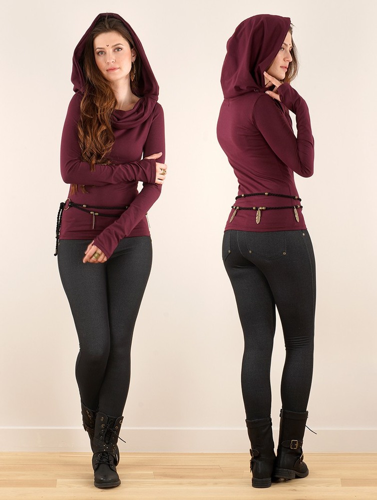 Najfatalniejszy Toonzshop Chryzz Long Sleeve Top Damskie Wine | SRUNP-6538