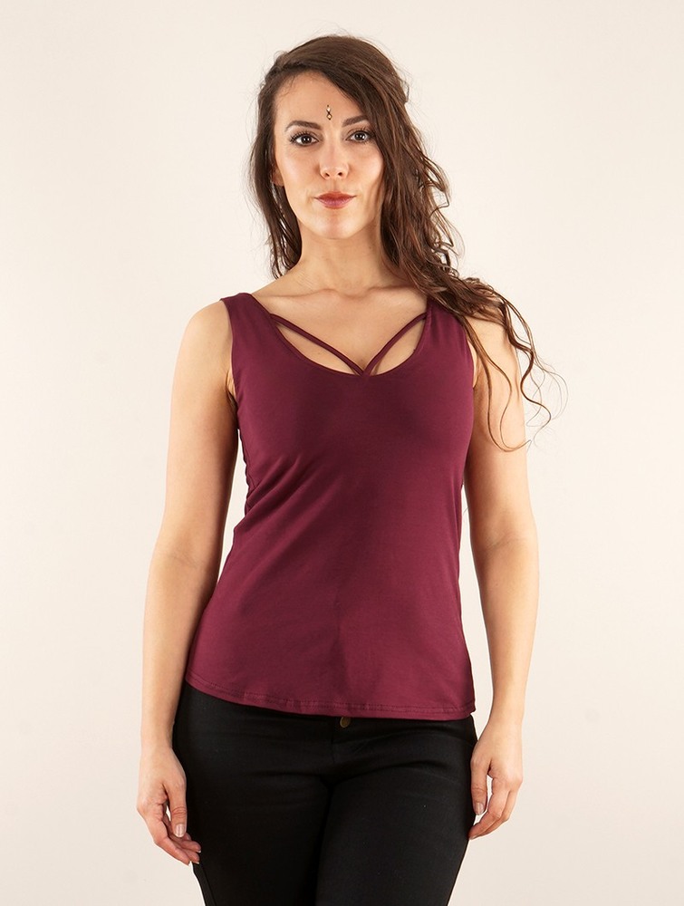 Najfatalniejszy Toonzshop Full Moon Reversible Top Damskie Wine | HKXZR-5643