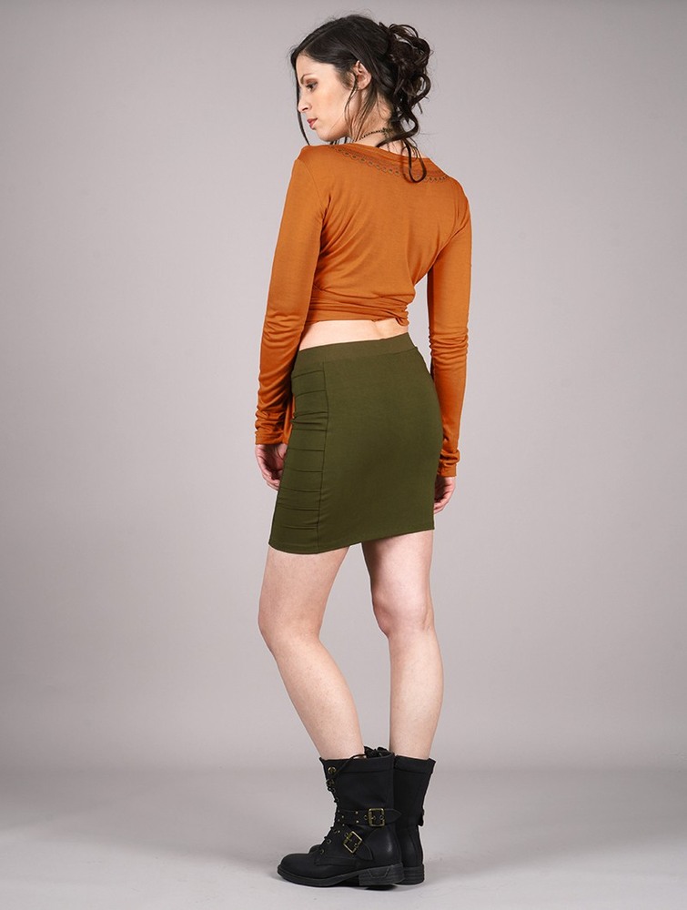 Najfatalniejszy Toonzshop Irwaen Indie Long Sleeved Crop Top Damskie Rusty | QJVAW-3901