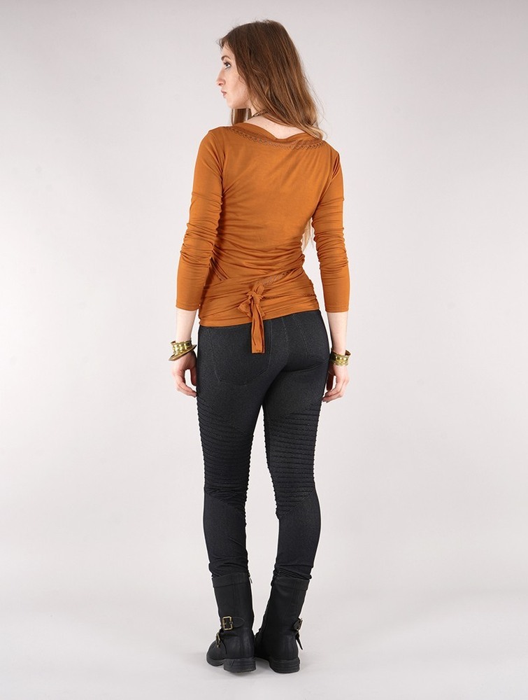 Najfatalniejszy Toonzshop Irwaen Indie Long Sleeve Top Damskie Rusty | MTEUN-1486