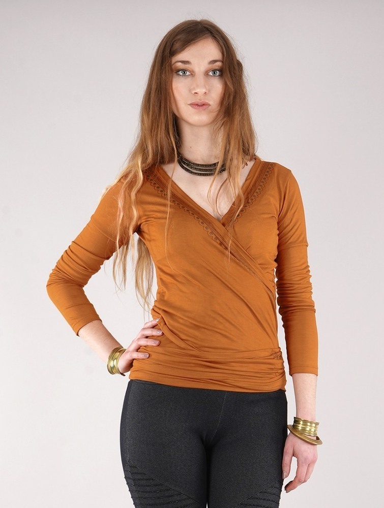 Najfatalniejszy Toonzshop Irwaen Indie Long Sleeve Top Damskie Rusty | MTEUN-1486