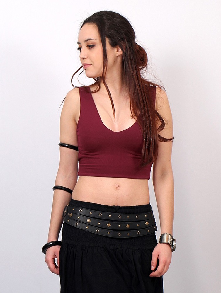 Najfatalniejszy Toonzshop Isaï Crop Top Damskie Wine | OMDUJ-9514