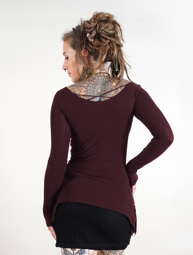 Najfatalniejszy Toonzshop Jäleeya Long Sleeved Top Damskie Wine | ANTDU-4968