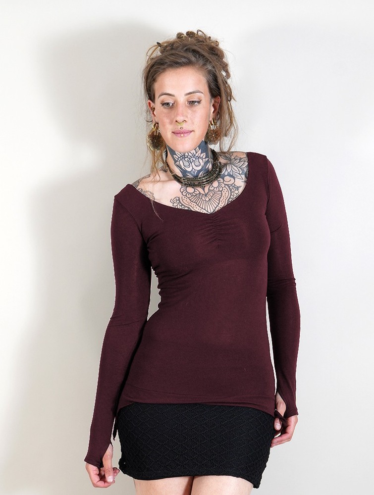 Najfatalniejszy Toonzshop Jäleeya Long Sleeved Top Damskie Wine | ANTDU-4968