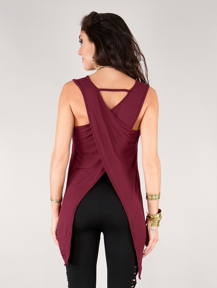 Najfatalniejszy Toonzshop Keiko Sleeveless Top Damskie Wine | FTPZE-0692