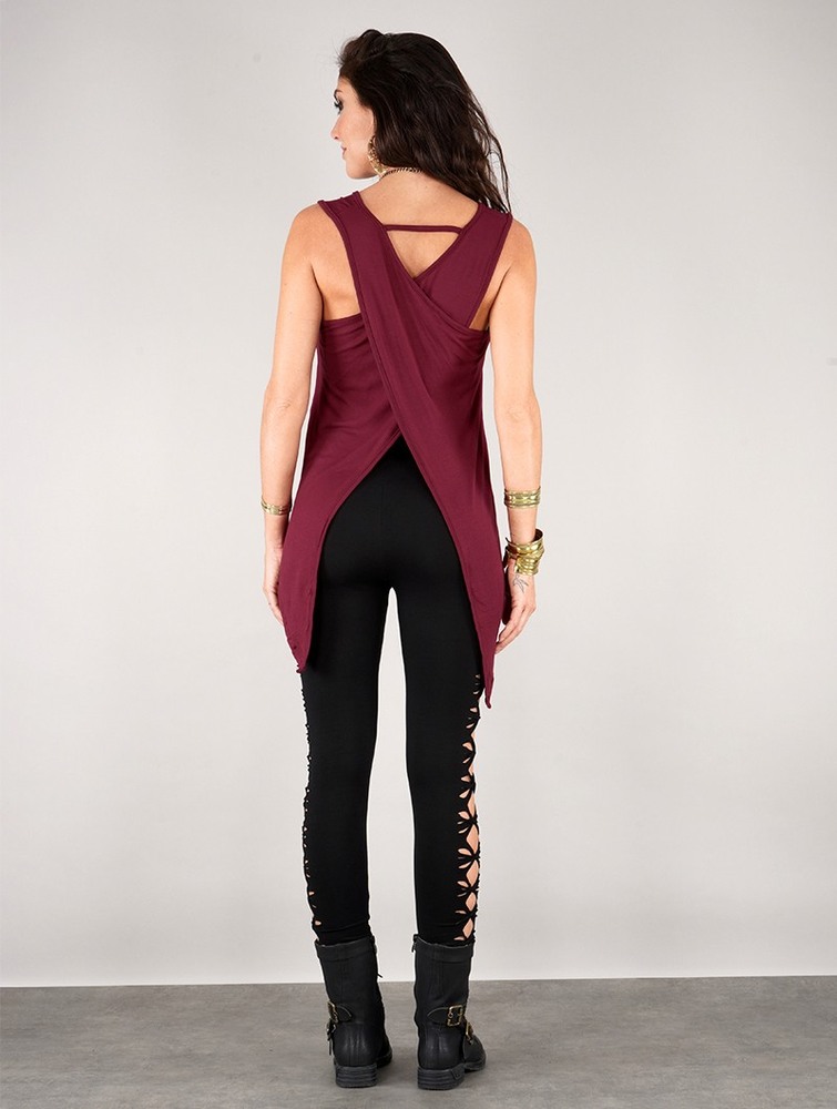 Najfatalniejszy Toonzshop Keiko Sleeveless Top Damskie Wine | FTPZE-0692