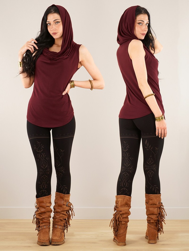 Najfatalniejszy Toonzshop Nephilim Cowl Neck Sleeveless Top Damskie Wine | ZJUIV-1208