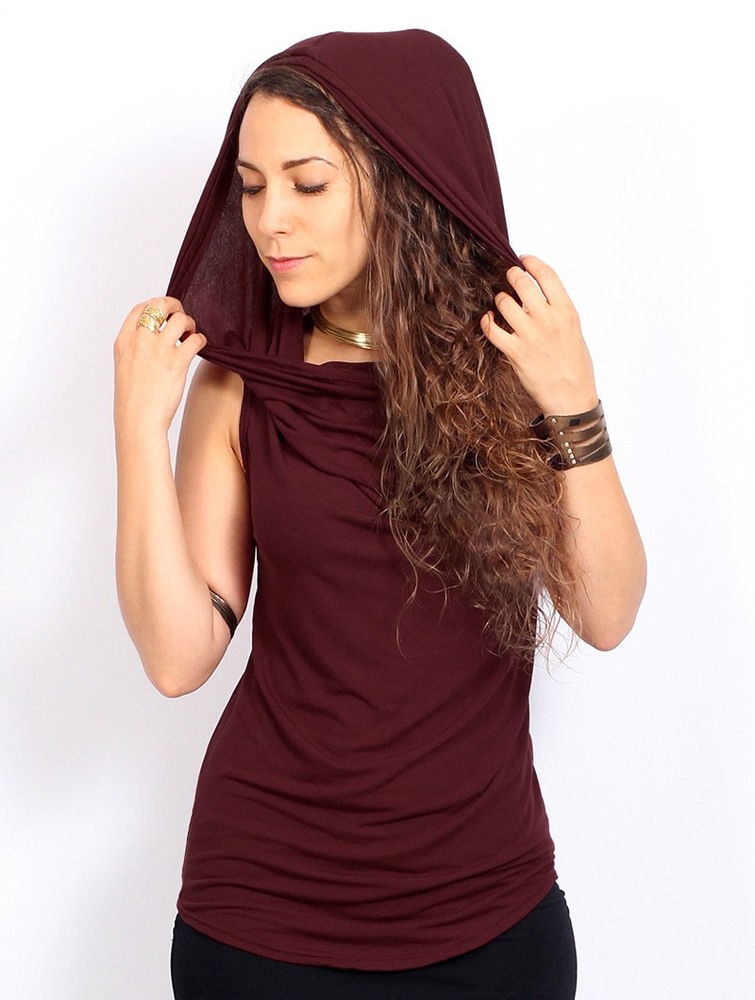 Najfatalniejszy Toonzshop Nephilim Cowl Neck Sleeveless Top Damskie Wine | ZJUIV-1208