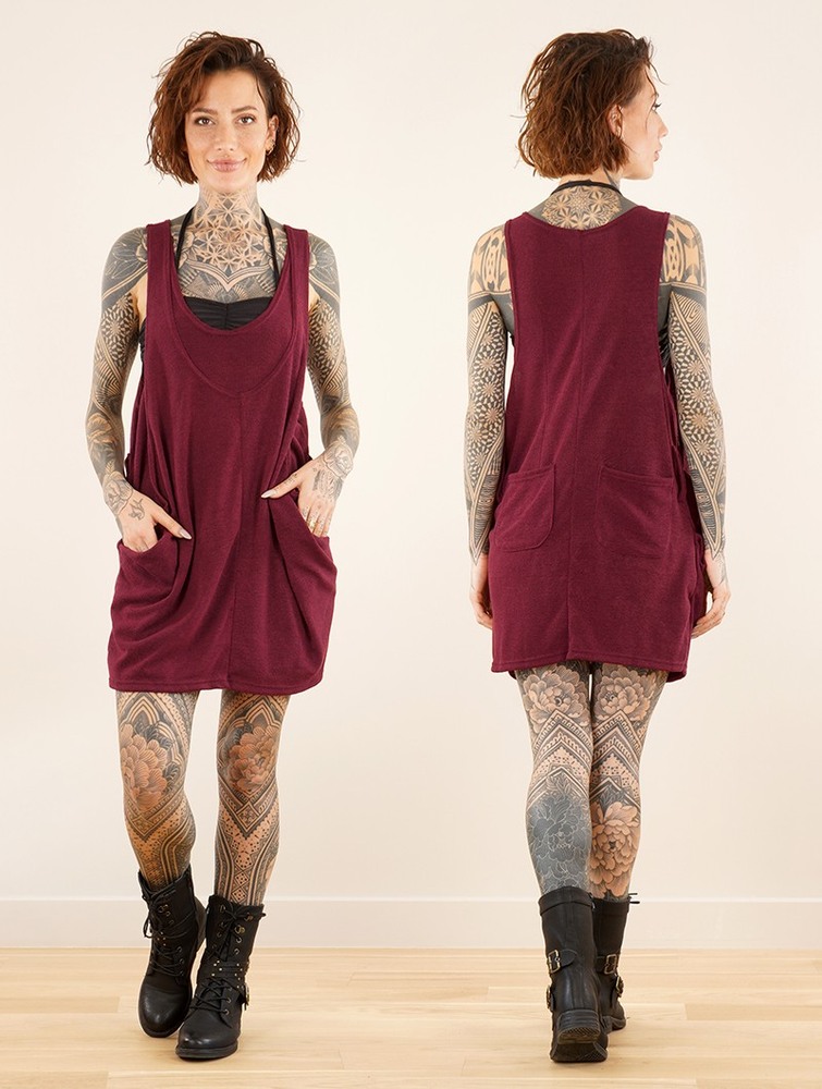 Najfatalniejszy Toonzshop Palani Sleeveless Tunic Damskie Wine | AKXWG-7138