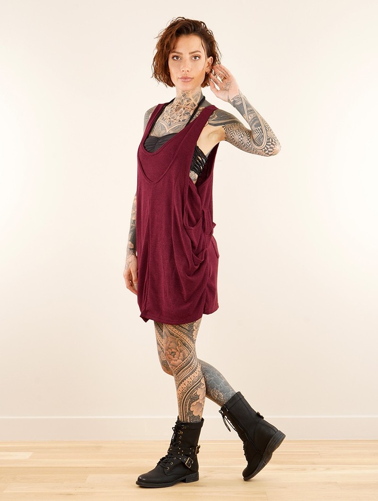 Najfatalniejszy Toonzshop Palani Sleeveless Tunic Damskie Wine | AKXWG-7138