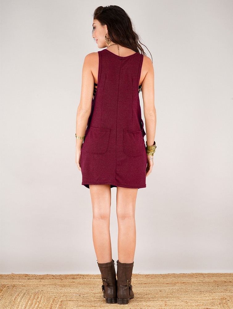 Najfatalniejszy Toonzshop Palani Sleeveless Tunic Damskie Wine | AKXWG-7138