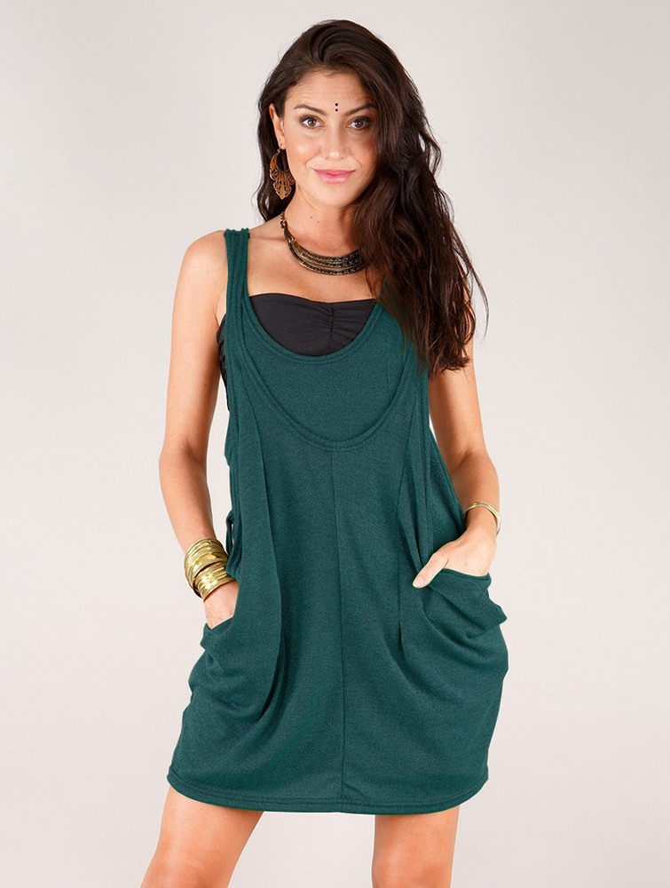 Najfatalniejszy Toonzshop Palani Sleeveless Tunic Damskie Teal | FBRWJ-3286