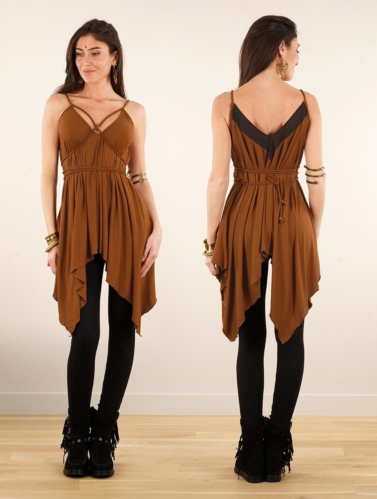 Najfatalniejszy Toonzshop Topäaz Loose And Reversible Strappy Tunic Damskie Caramel | PHCTU-6395