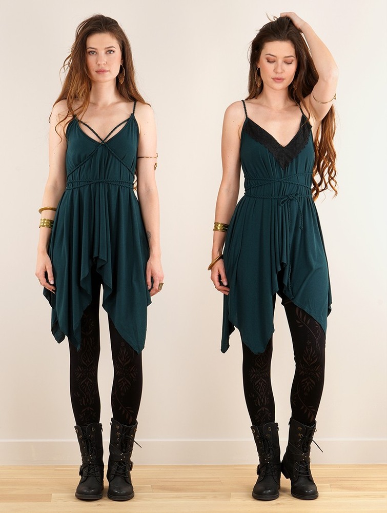 Najfatalniejszy Toonzshop Topäaz Loose And Reversible Strappy Tunic Damskie Teal | PRXLT-1426