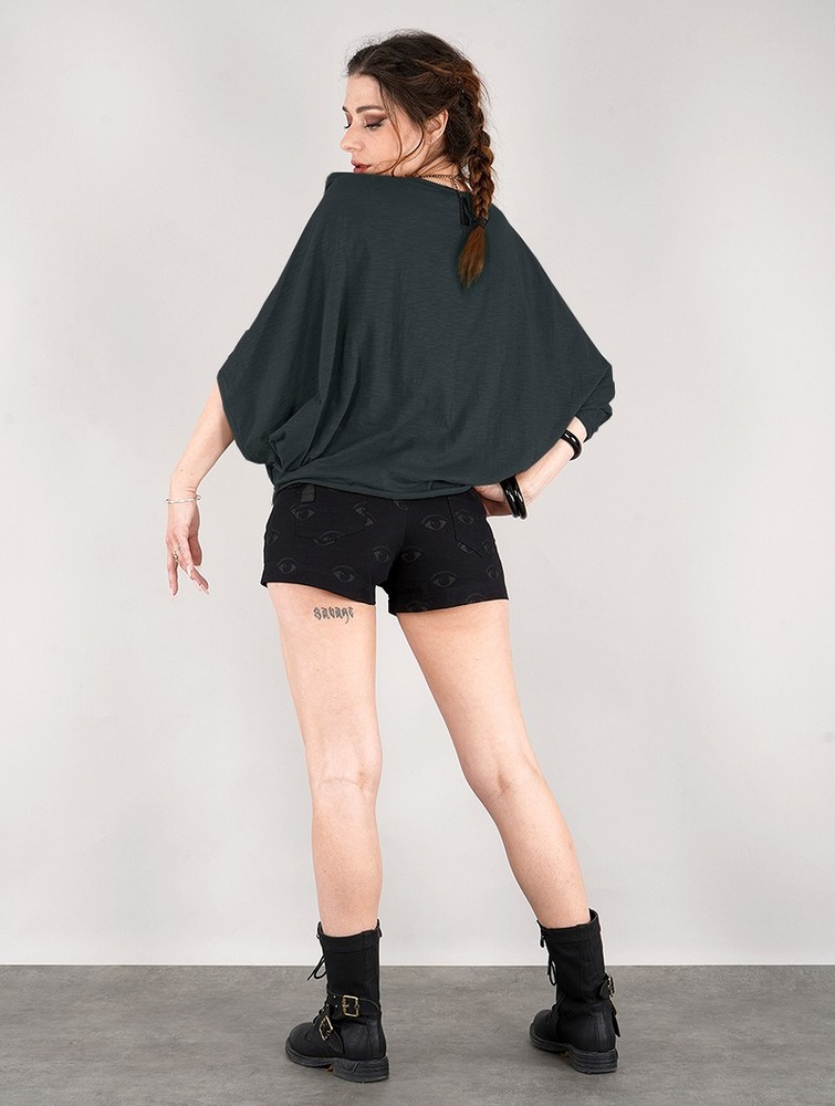 Najfatalniejszy Toonzshop Wala Batwing Sleeve Oversize Top Damskie Czarne | DNEQI-4358