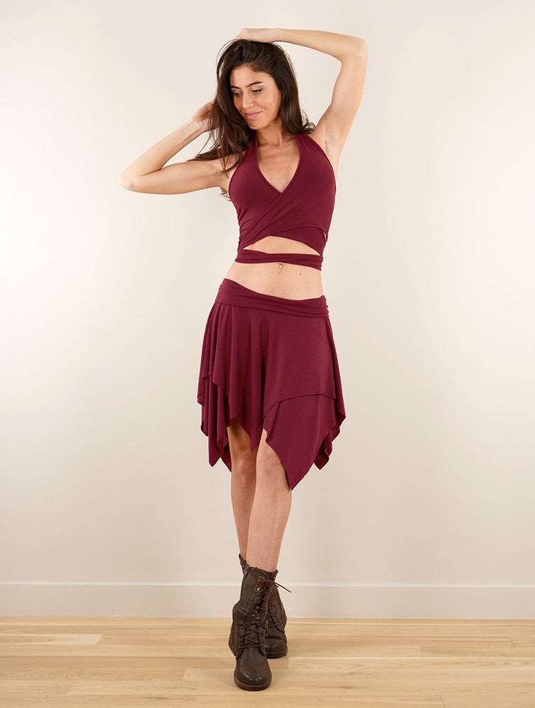 Najfatalniejszy Toonzshop Zuma Crop Top Damskie Wine | TRPMB-4627