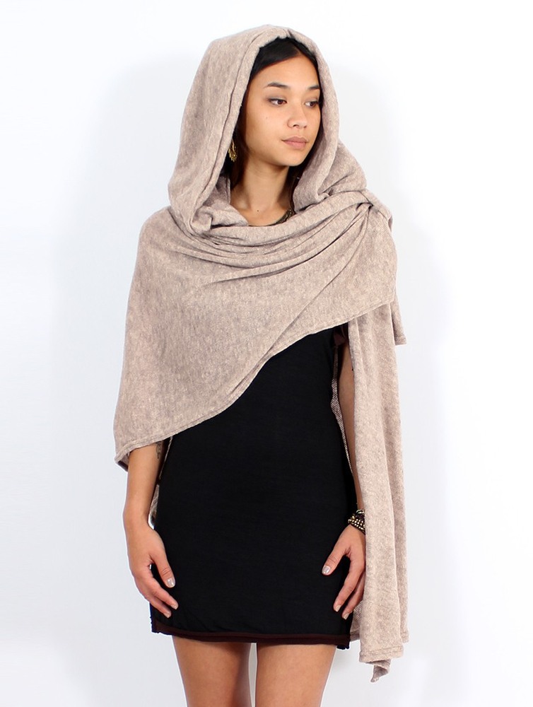 Poncza Toonzshop Danae Hooded Cape Damskie Beżowe | PFVQG-3842