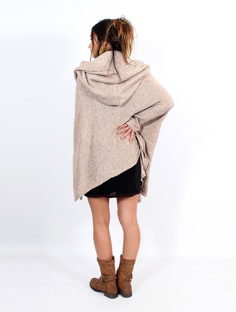 Poncza Toonzshop Danae Hooded Cape Damskie Beżowe | PFVQG-3842