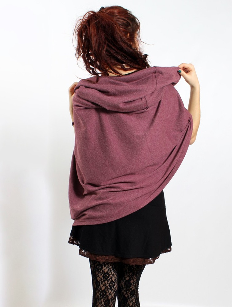 Poncza Toonzshop Magik Hooded Cape Damskie Wine | NJETG-0834